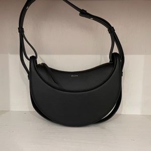 Polene Numero Dix (Monochrome Black Textured Leather)